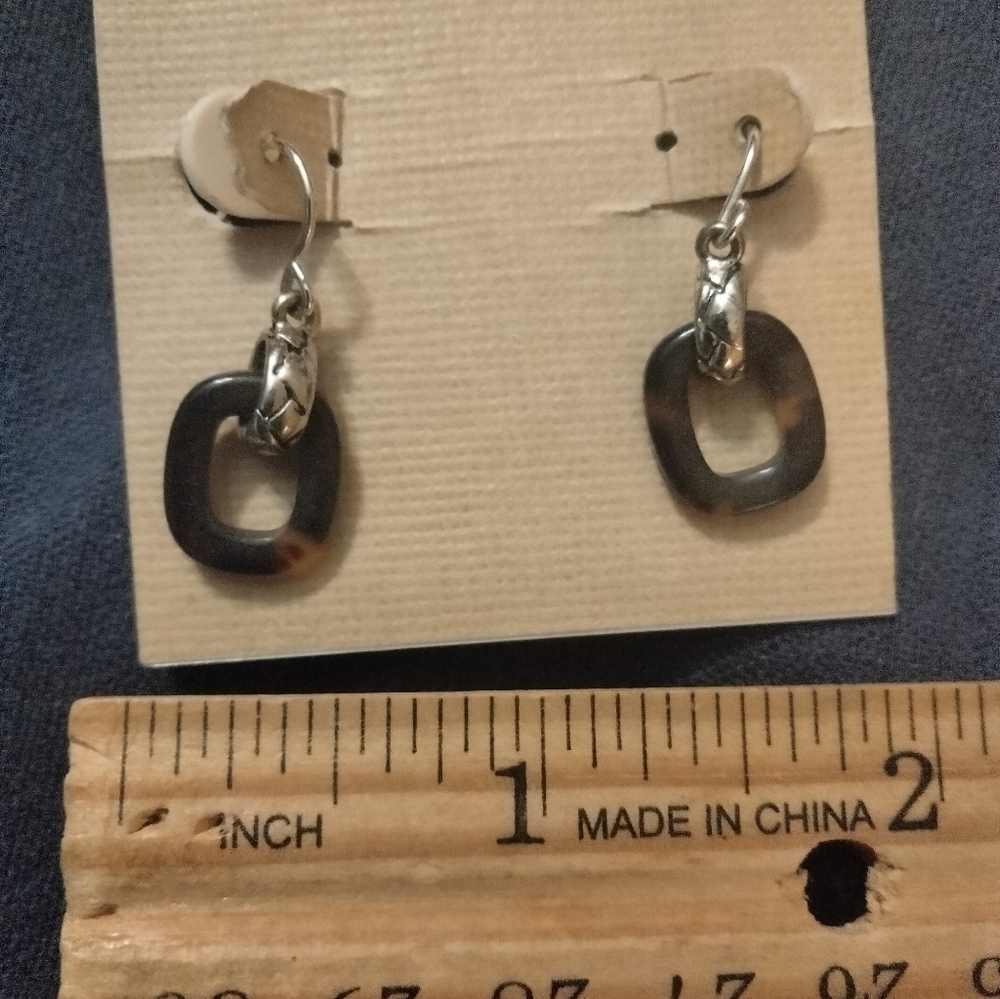 3 for💲25🌟silver-tone & tortoiseshell style pierced earrings RALPH LAUREN Prep - Picture 2 of 5